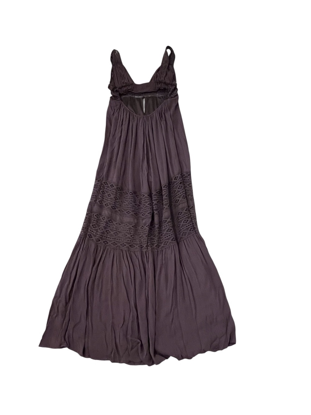 Forever 21 Brown Crochet-Panel Wide-Leg Jumpsuit - Picture 7 of 8